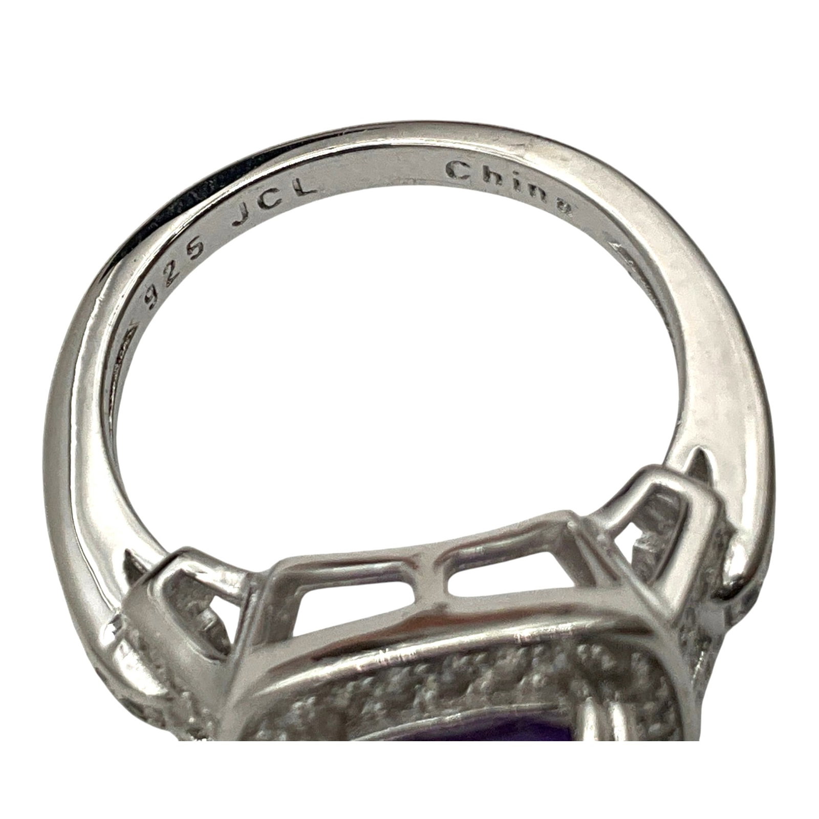 925 Amethyst Ring Signed JCL - 5