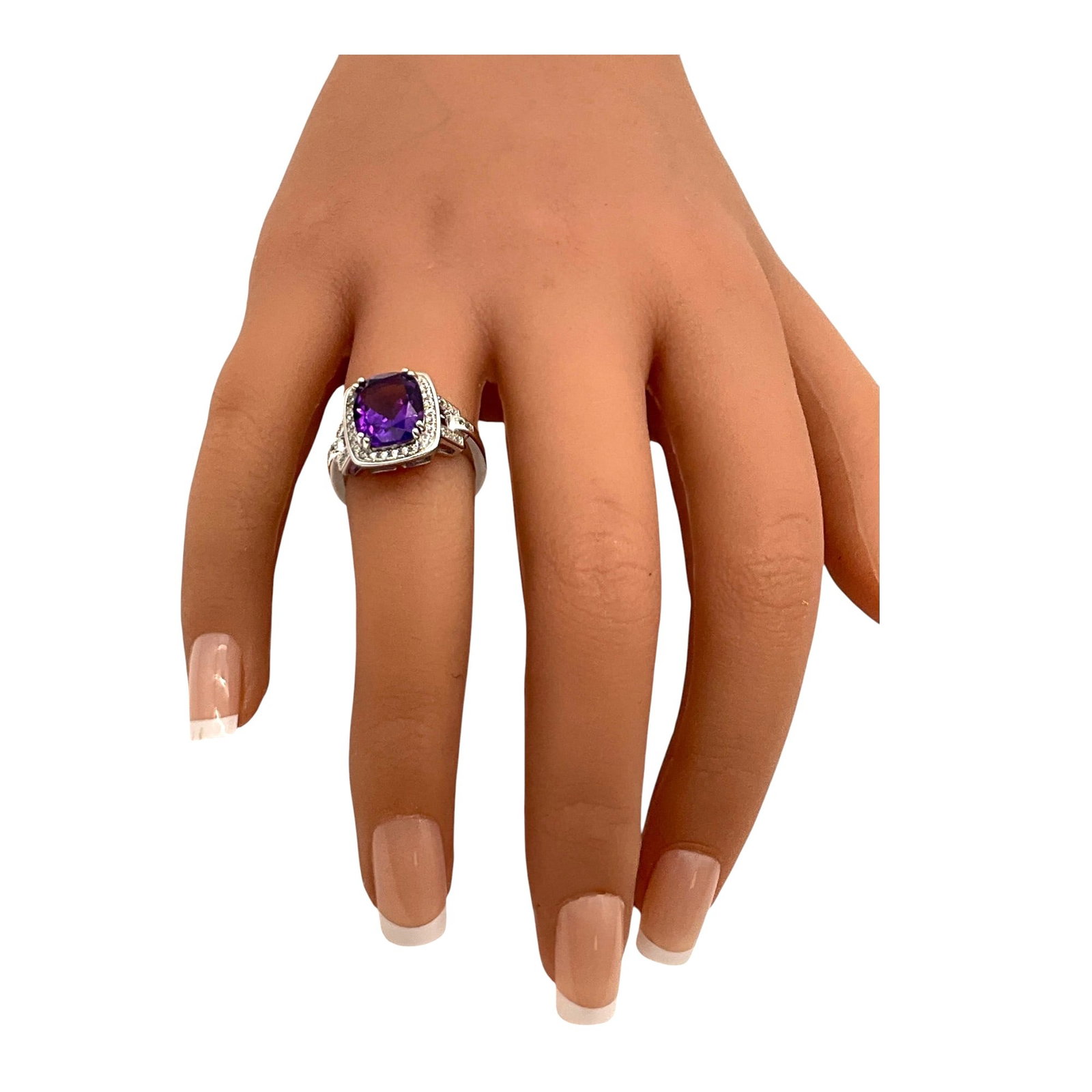 925 Amethyst Ring Signed JCL - 6