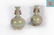 Pair Celadon Ground and Gilt Bottle Vases Jiaqing