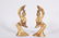 Pair Bronze Gilt Dancers Tang Dynasty