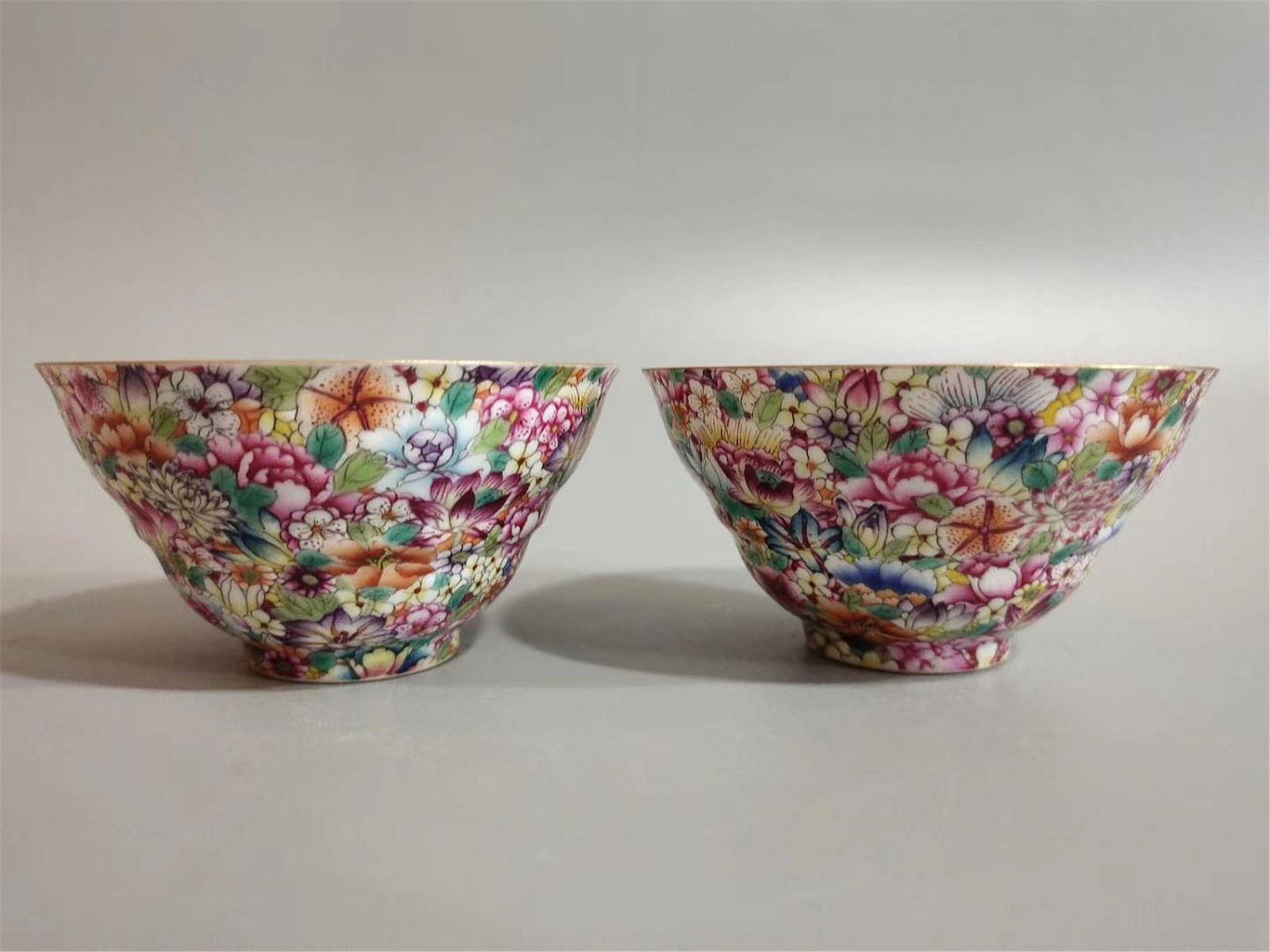 Pair Famille Rose Bowls Qianlong Period (1 of 8)