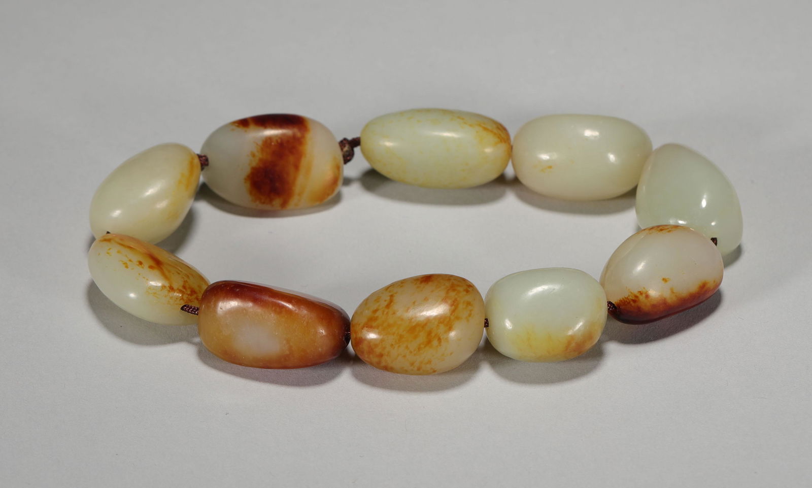 Hetian seed material hand string from the Qing Dynasty (1 of 6)