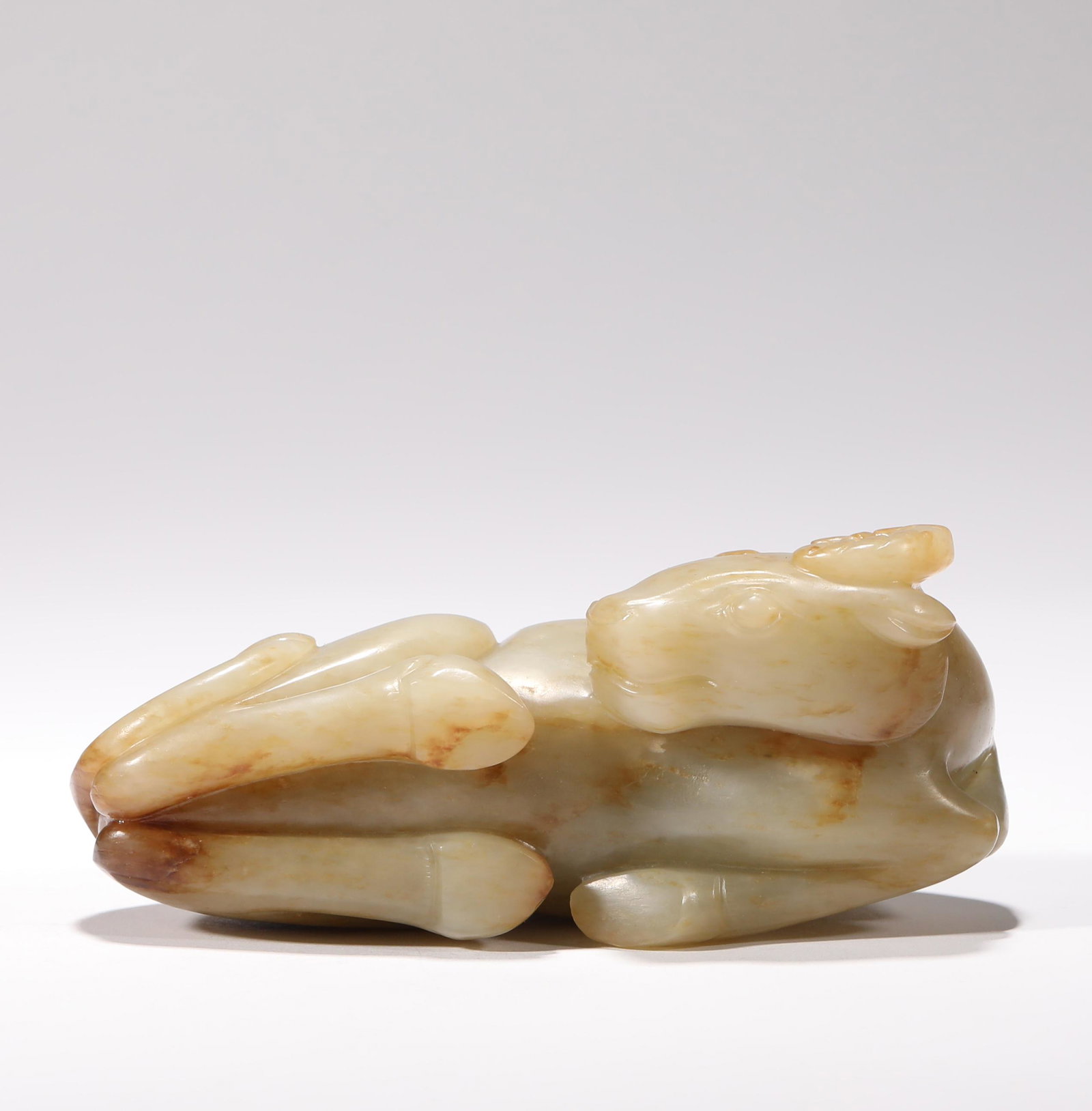 Jade ox from Hotan in the Qing Dynasty: H:5.5cm W:13cm wt:603g