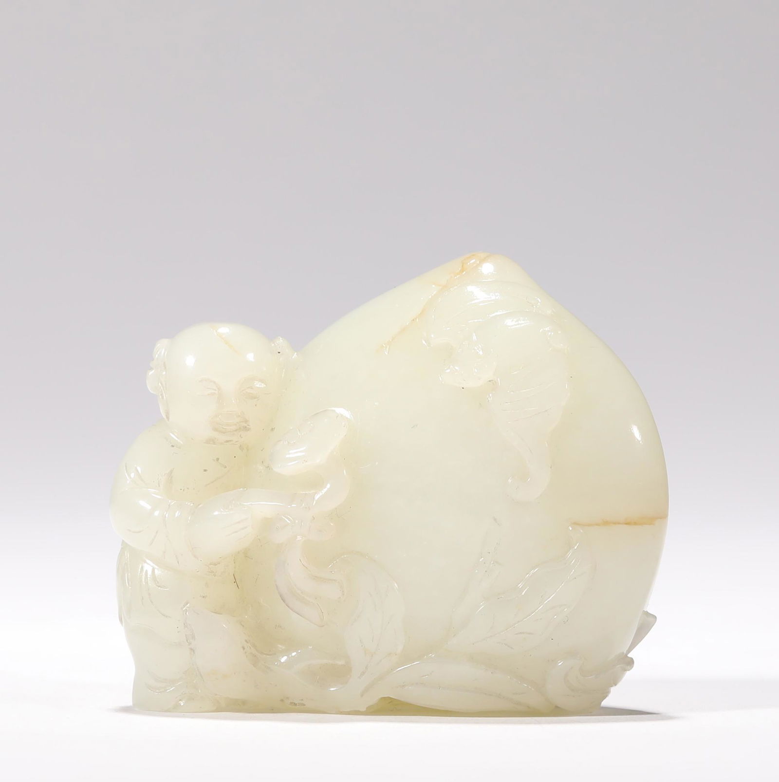In the Qing Dynasty, Hetian Jade Boy reported peach (1 of 6)