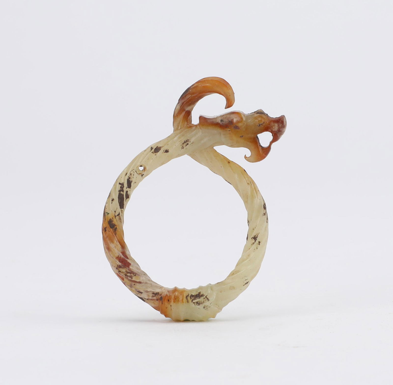 Chinese ancient Hotan jade dragon ring (1 of 6)