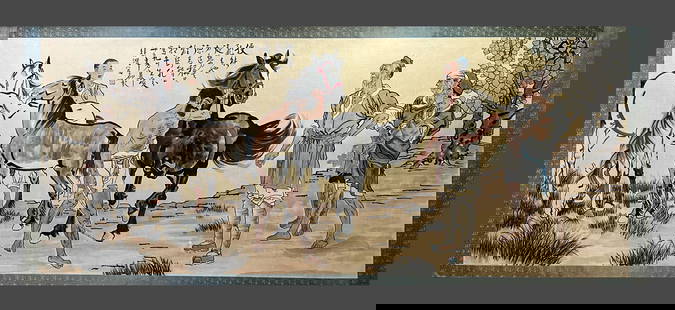 Xu Beihong character story drawing this large lens: 145cmX360cm