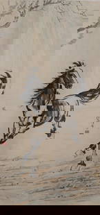 Xu Beihong horse fine works: High:134cm,Wide:66cm,