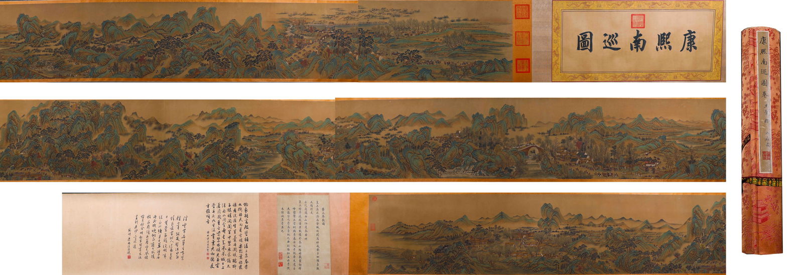 A long scroll of paintings of Kangxi's Southern Tour, a fine work by Wang Hui, Qing Dynasty, China: Long:1100cm,Wide:49cm