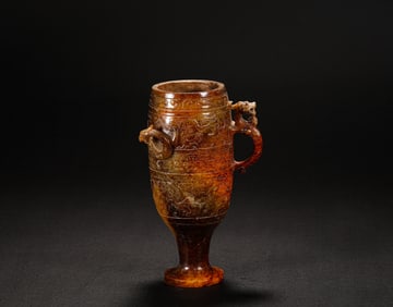 Han Dynasty Hotan jade dragon pattern cup