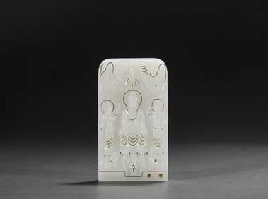 Ming Dynasty Hetian jade Buddha brand