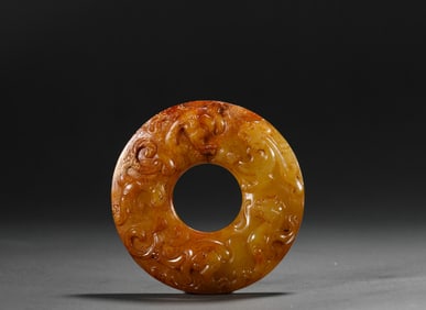 Han Dynasty Hetian jade dragon phoenix Pei