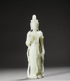 Hetian jade Guanyin statue of Qing Dynasty