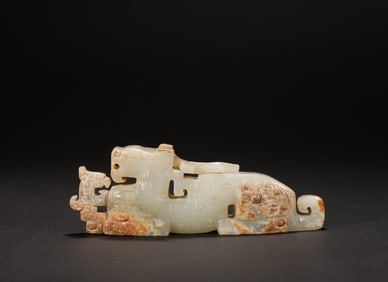 The Warring States Hetian jade tiger