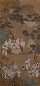 Ming Dynasty Tang Yin figure painting vertical axis