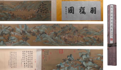 Yuan Dynasty Zhao Mengzhi painted Yu Kari map on silk