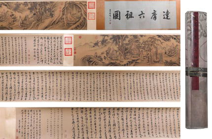 Ming Dynasty Dai Jin drawing Dharma six ancestors boutique long volume