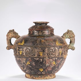 Ming copper cuo gold and silver pot