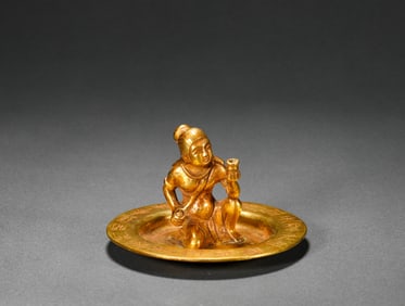 Tang Dynasty bronze gilt offering