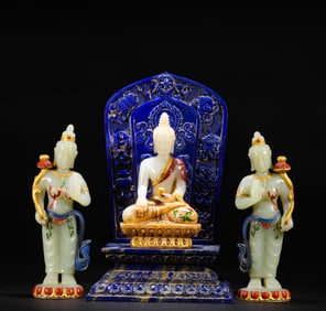 Before the Ming Dynasty Hetian jade Buddha