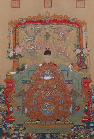 Lang Shining imperial court painting vertical axis