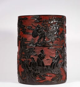 Qing Dynasty Qi Shu scroll jar