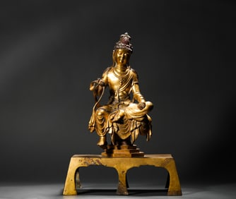 Northern Wei bronze gilt bench Buddha