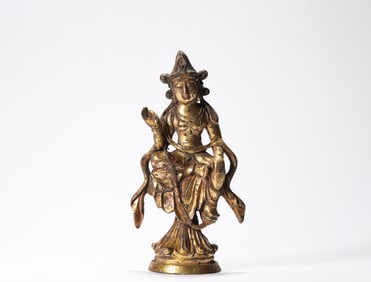 Bronze gold Buddha statue of Tang Dynasty