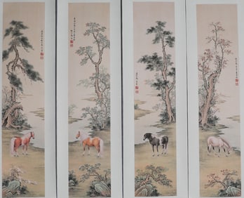 Ma Jin steed copper four screen vertical axis