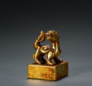 Han Dynasty bronze gilt seal