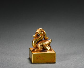 Han Dynasty bronze gilt seal