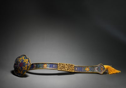 Qing Dynasty copper cloisonne Ruyi