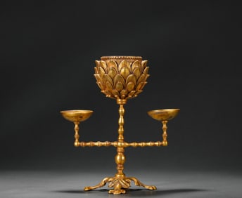 Silver gold Buddha lamp in Tang Dynasty