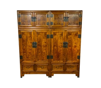 Qing Dynasty Huanghua pear collection Sutra kitchen pair