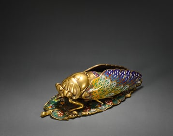 Cloisonne Wenfang cicada of Qing Dynasty