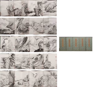Qing Dynasty Shi Tao painting arhats album pages