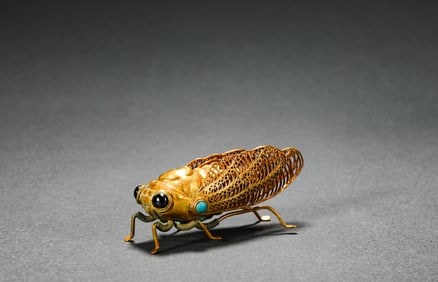 Ming Dynasty bronze gilt cicada