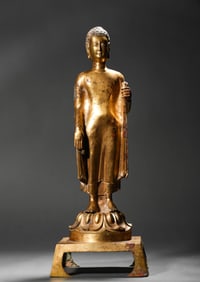 Gilt bronze Buddha statue in Northern Qi period