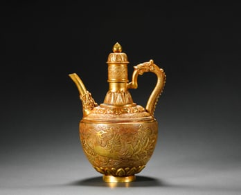 Gilt bronze teapots of Tang Dynasty