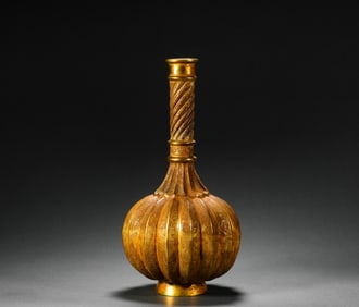 Tang Dynasty bronze gold Buddha for long classics bottle
