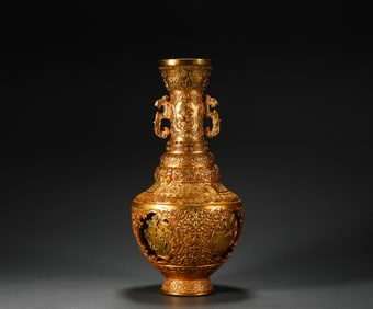 Bronze gilt vase of Qing Dynasty