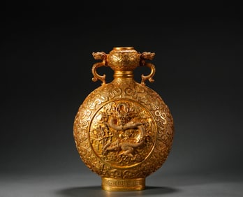 Bronze gilt vase of Tang Dynasty