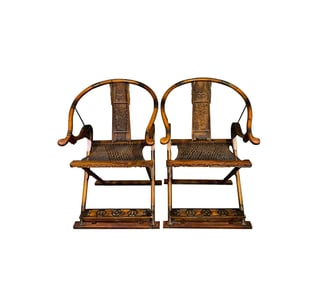 Ming Dynasty Huanghua pear chair pair