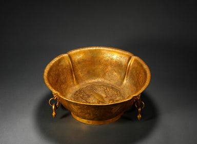 Tang Dynasty bronze gold Buddha bowl