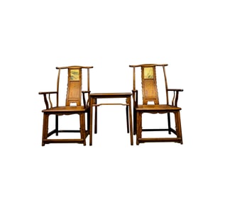 Qing Dynasty Huanghuali study chair a group