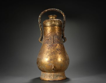 Han Dynasty bronze gilt vase