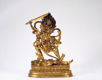 Bronze gilt Buddha of Qing Dynasty