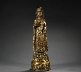 Gilt bronze Buddha statue in Northern Qi period