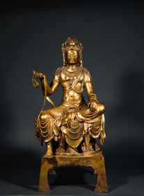 Gilt bronze Buddha statue in Northern Qi period