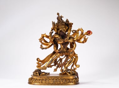 Bronze gilt Buddha of Qing Dynasty