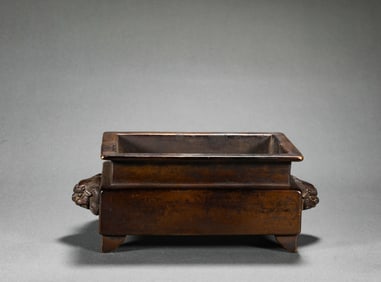 Ming Dynasty Xuande bronze harp furnace